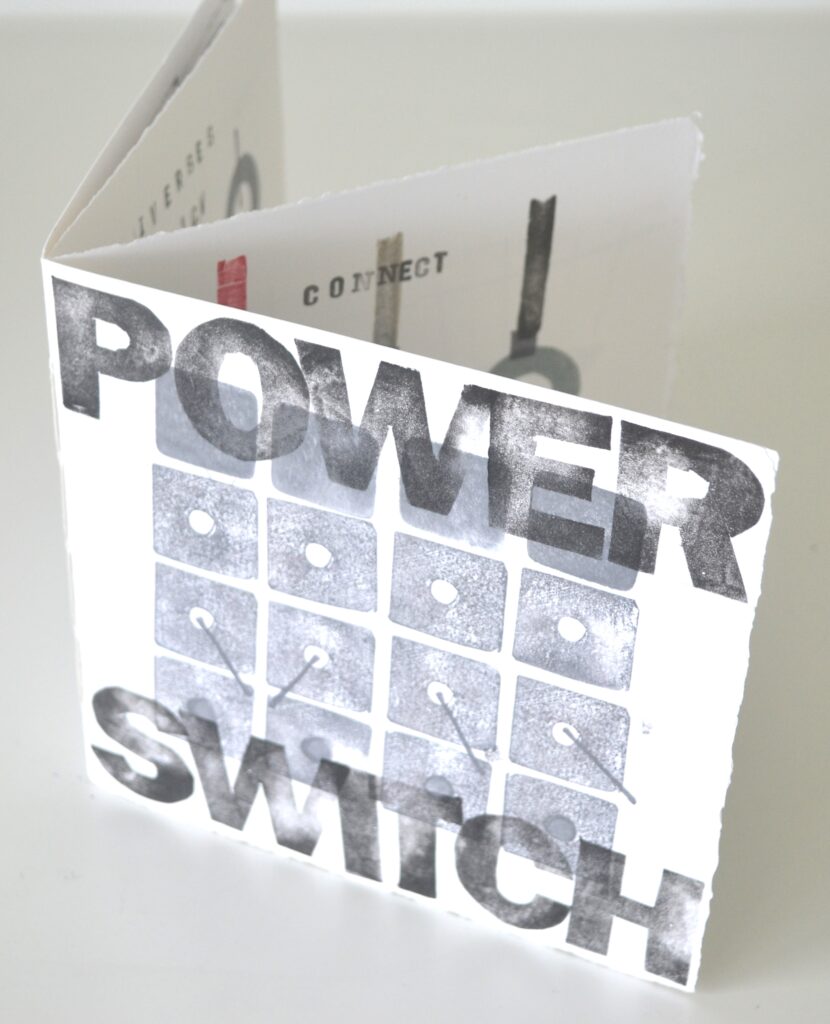 Power Switch 18x17cm, 6 pages, rubber stamping on paper, unique. £50